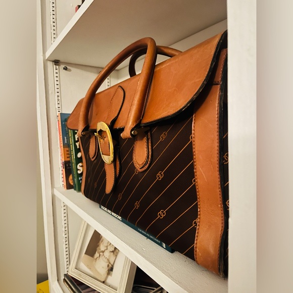 Gucci Diagonal GG Leather trim buckle Luggage 1970s - Picture 15 of 17